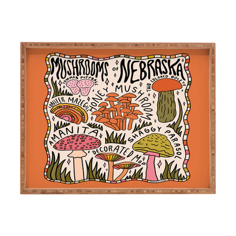 Doodle By Meg Mushrooms of Nebraska Rectangular Tray