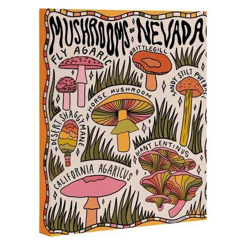Doodle By Meg Mushrooms of Nevada Art Canvas