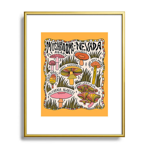Doodle By Meg Mushrooms of Nevada Metal Framed Art Print