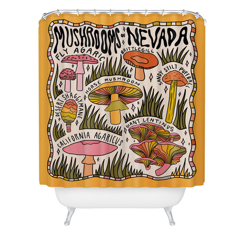Doodle By Meg Mushrooms of Nevada Shower Curtain