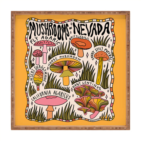 Doodle By Meg Mushrooms of Nevada Square Tray