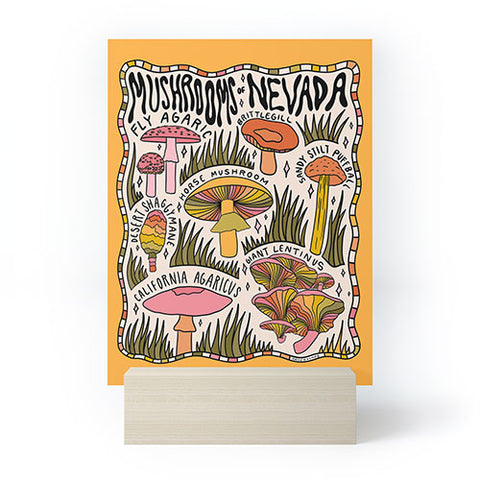 Doodle By Meg Mushrooms of Nevada Mini Art Print