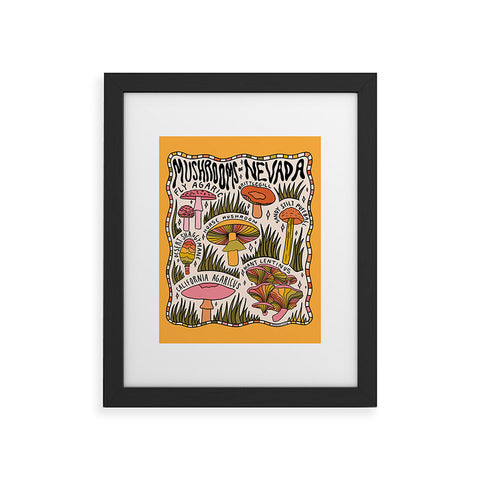 Doodle By Meg Mushrooms of Nevada Framed Art Print
