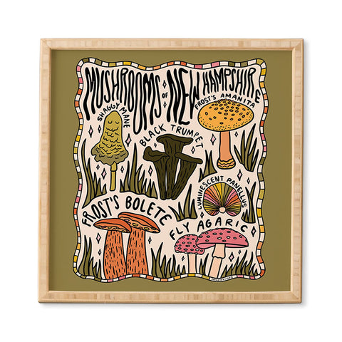 Doodle By Meg Mushrooms of New Hampshire Framed Wall Art