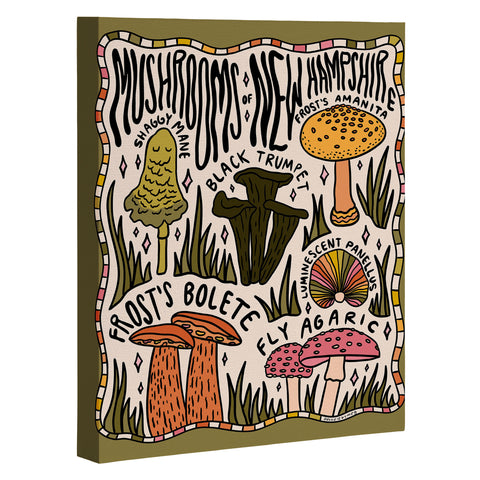 Doodle By Meg Mushrooms of New Hampshire Art Canvas