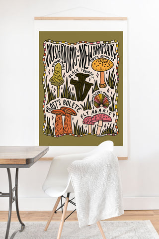 Doodle By Meg Mushrooms of New Hampshire Art Print And Hanger