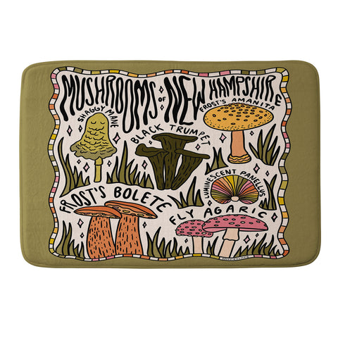 Doodle By Meg Mushrooms of New Hampshire Memory Foam Bath Mat