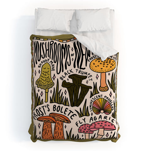 Doodle By Meg Mushrooms of New Hampshire Duvet Cover
