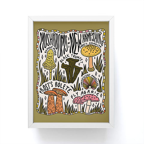 Doodle By Meg Mushrooms of New Hampshire Framed Mini Art Print