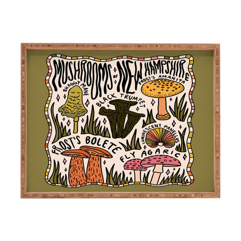Doodle By Meg Mushrooms of New Hampshire Rectangular Tray