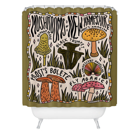 Doodle By Meg Mushrooms of New Hampshire Shower Curtain