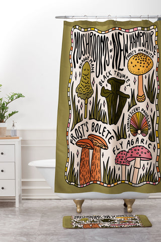 Doodle By Meg Mushrooms of New Hampshire Shower Curtain And Mat