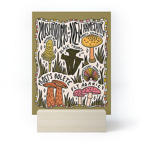 Doodle By Meg Mushrooms of New Hampshire Mini Art Print