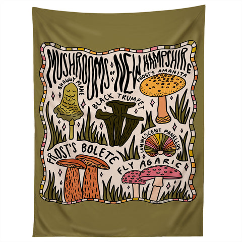 Doodle By Meg Mushrooms of New Hampshire Tapestry