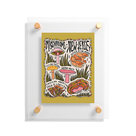 Doodle By Meg Mushrooms of New Jersey Floating Acrylic Print