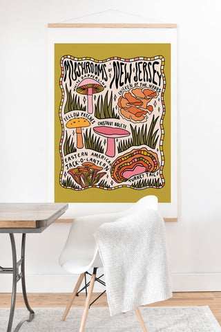 Doodle By Meg Mushrooms of New Jersey Art Print And Hanger