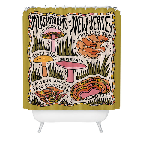 Doodle By Meg Mushrooms of New Jersey Shower Curtain