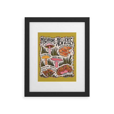 Doodle By Meg Mushrooms of New Jersey Framed Art Print