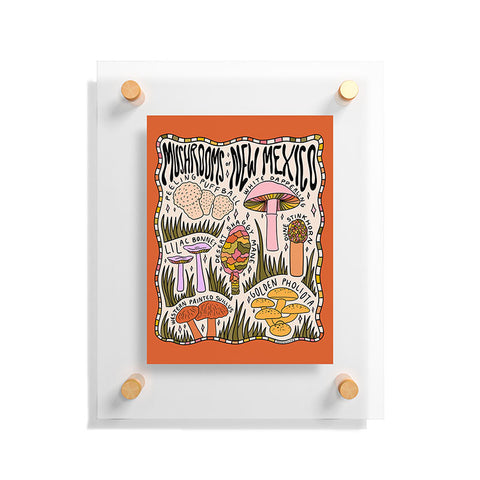 Doodle By Meg Mushrooms of New Mexico Floating Acrylic Print