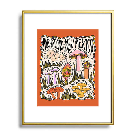 Doodle By Meg Mushrooms of New Mexico Metal Framed Art Print