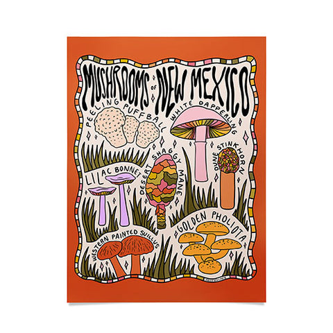 Doodle By Meg Mushrooms of New Mexico Poster