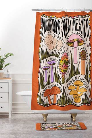 Doodle By Meg Mushrooms of New Mexico Shower Curtain And Mat