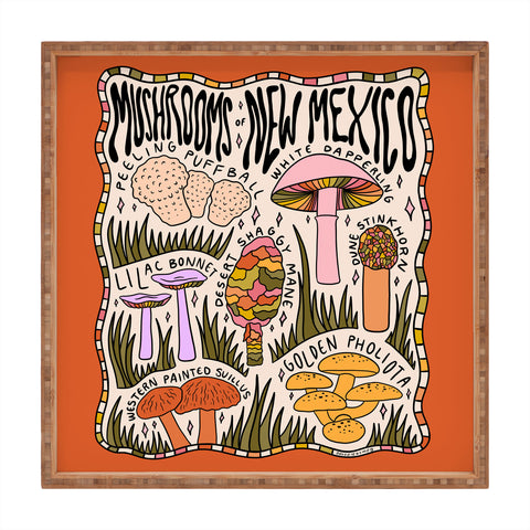 Doodle By Meg Mushrooms of New Mexico Square Tray