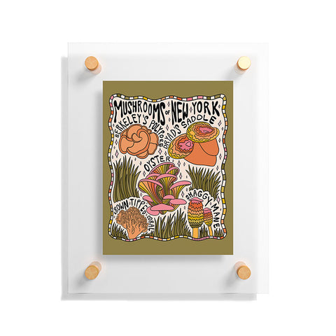 Doodle By Meg Mushrooms of New York Floating Acrylic Print