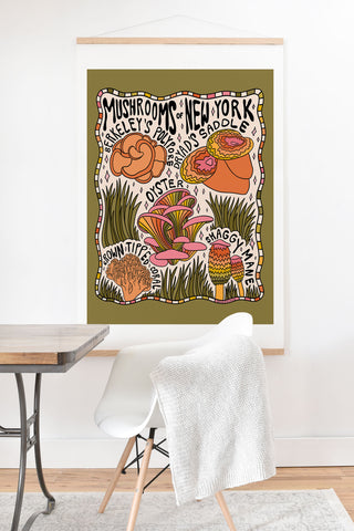 Doodle By Meg Mushrooms of New York Art Print And Hanger
