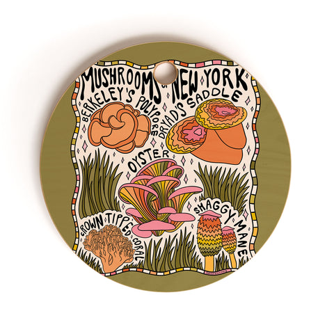 Doodle By Meg Mushrooms of New York Cutting Board Round