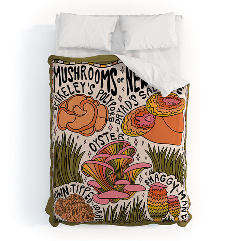 Doodle By Meg Mushrooms of New York Duvet Cover
