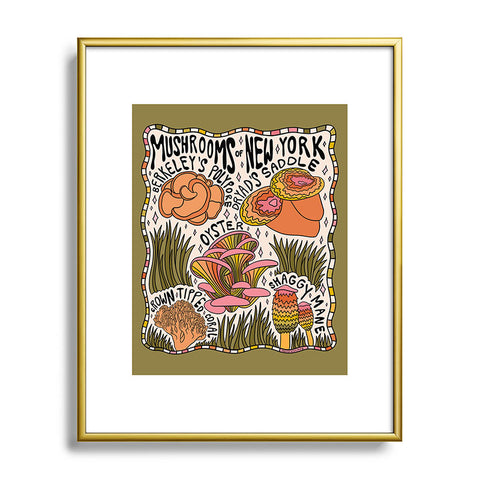 Doodle By Meg Mushrooms of New York Metal Framed Art Print