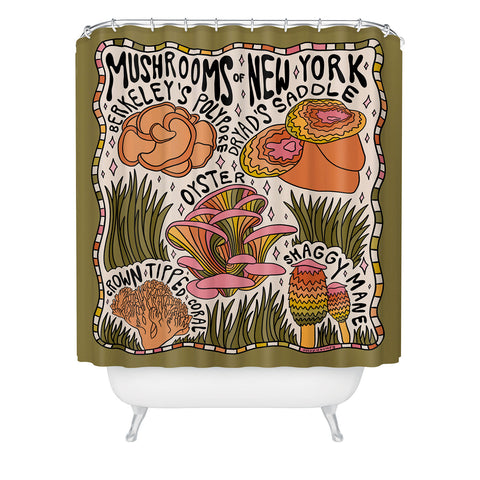 Doodle By Meg Mushrooms of New York Shower Curtain