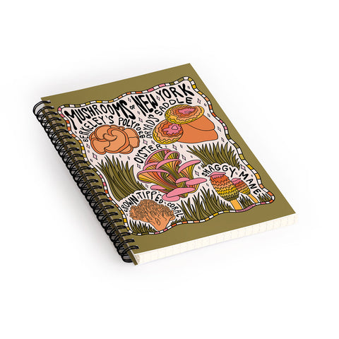 Doodle By Meg Mushrooms of New York Spiral Notebook