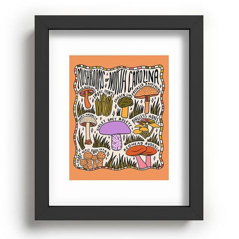 Doodle By Meg Mushrooms of North Carolina Recessed Framing Rectangle