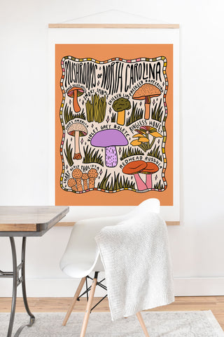 Doodle By Meg Mushrooms of North Carolina Art Print And Hanger