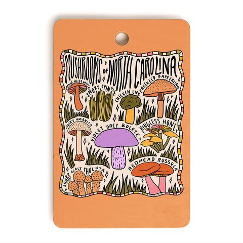 Doodle By Meg Mushrooms of North Carolina Cutting Board Rectangle