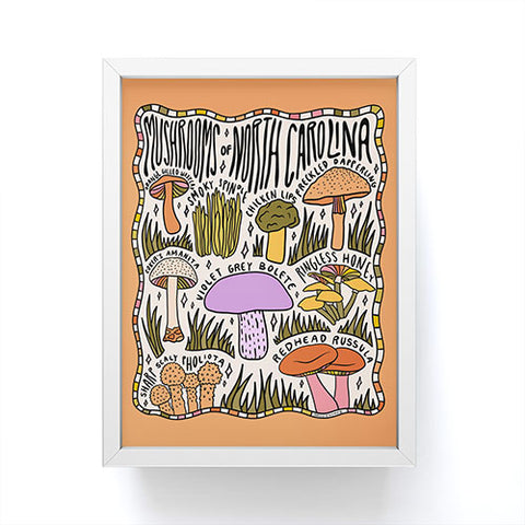 Doodle By Meg Mushrooms of North Carolina Framed Mini Art Print
