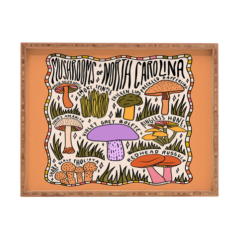 Doodle By Meg Mushrooms of North Carolina Rectangular Tray