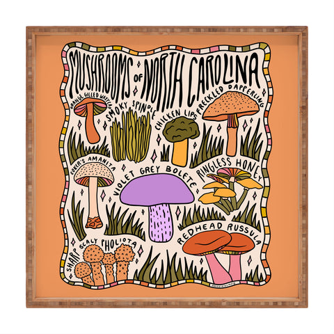 Doodle By Meg Mushrooms of North Carolina Square Tray