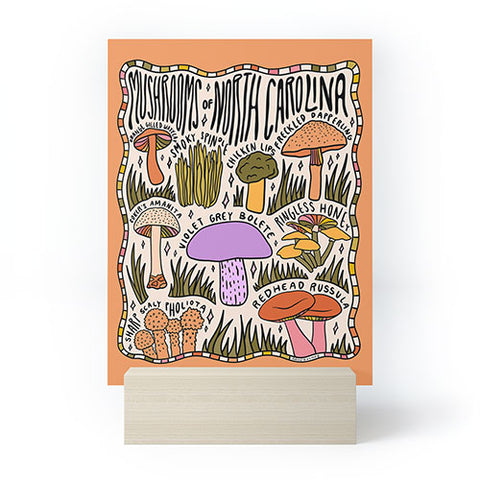 Doodle By Meg Mushrooms of North Carolina Mini Art Print