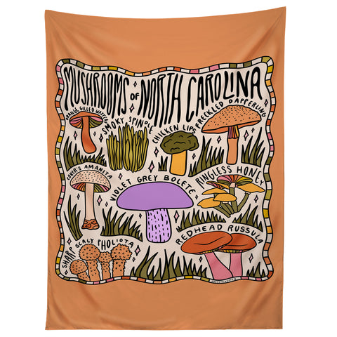 Doodle By Meg Mushrooms of North Carolina Tapestry