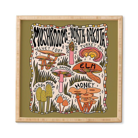 Doodle By Meg Mushrooms of North Dakota Framed Wall Art