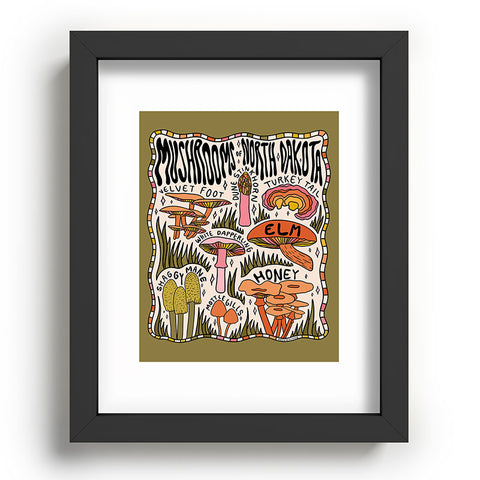 Doodle By Meg Mushrooms of North Dakota Recessed Framing Rectangle