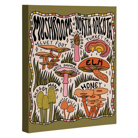 Doodle By Meg Mushrooms of North Dakota Art Canvas