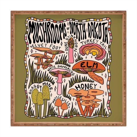 Doodle By Meg Mushrooms of North Dakota Square Tray