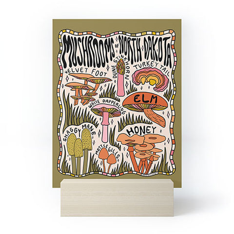 Doodle By Meg Mushrooms of North Dakota Mini Art Print