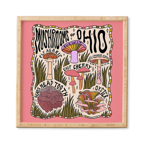 Doodle By Meg Mushrooms of Ohio Framed Wall Art