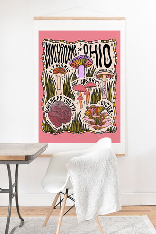 Doodle By Meg Mushrooms of Ohio Art Print And Hanger