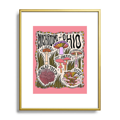 Doodle By Meg Mushrooms of Ohio Metal Framed Art Print